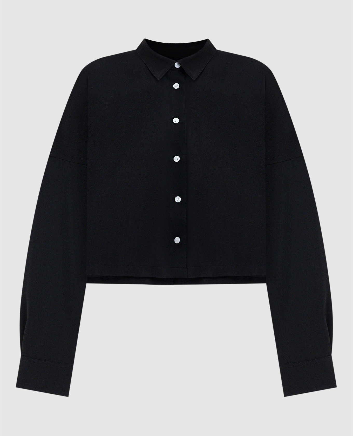 Black cropped shirt with wool PROENZA SCHOULER