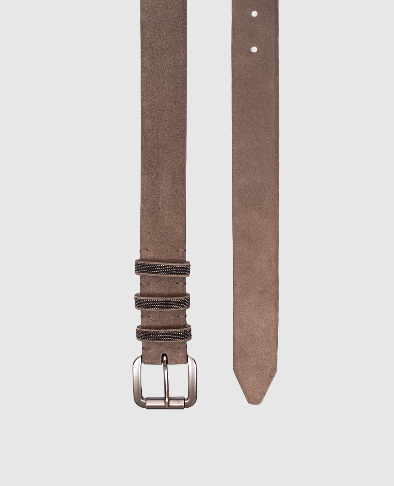 

Brown suede belt with monil chain Brunello Cucinelli
