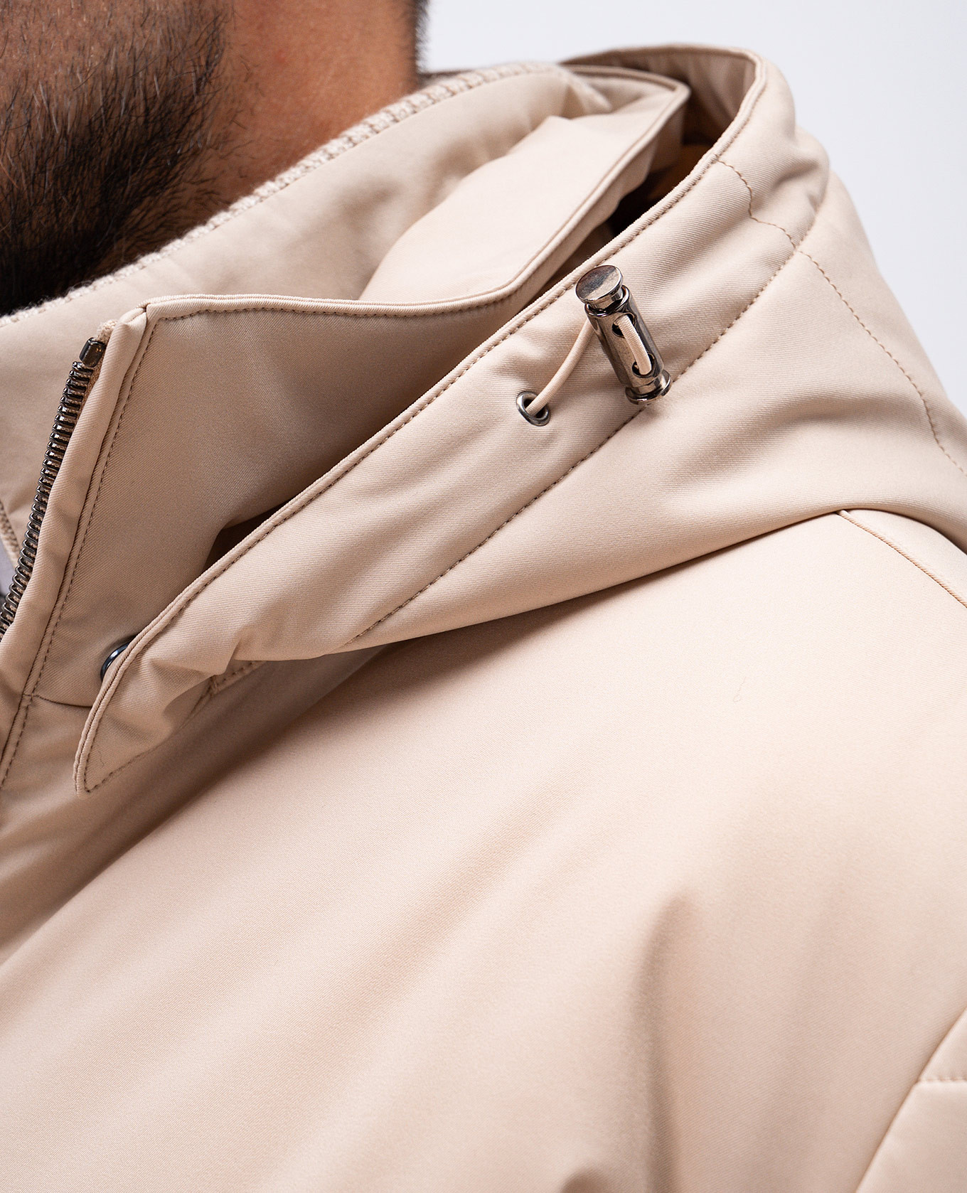 Beige quilted jacket with logo monogram engraving Cashmere&Whiskey 5