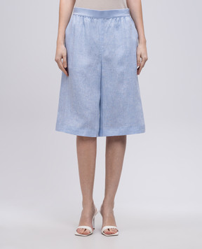 Agnona Blue linen Bermuda shorts T80703YU3039