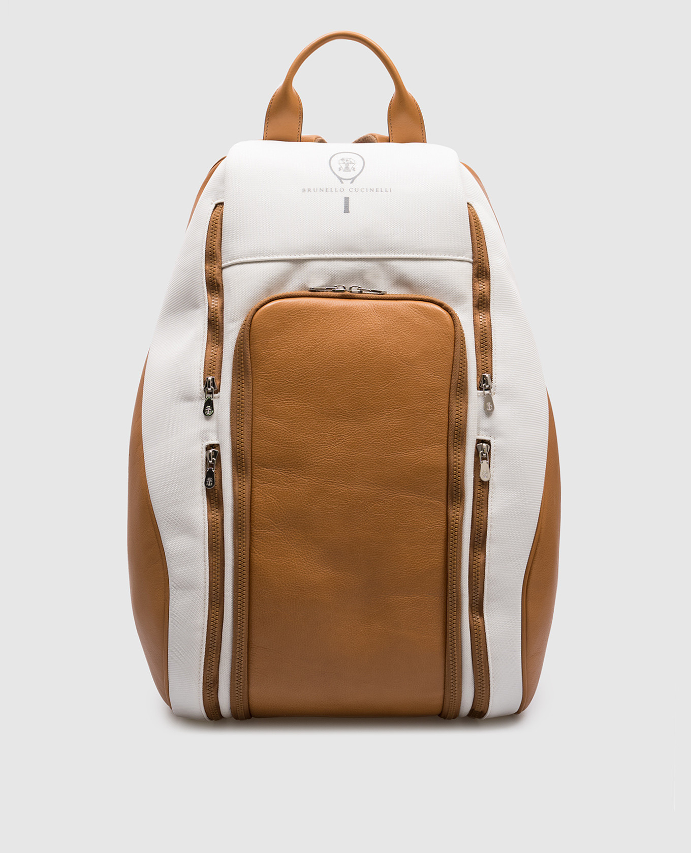 White paddle combo backpack with logo brunello cucinelli