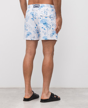 Vilebrequin White logo pattern swim shorts MSOCF126