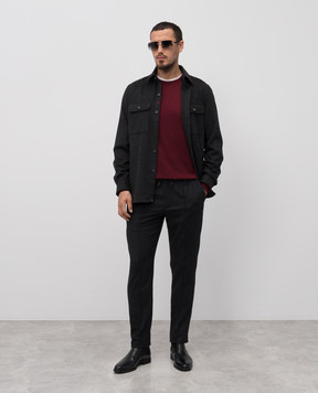 ISAIA Burgundy wool jumper MG8013YP005