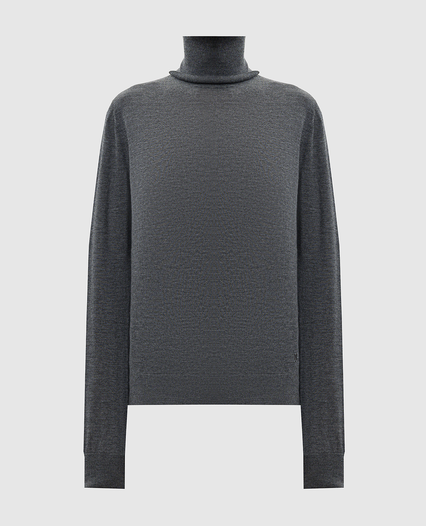 Grey cashmere turtleneck with DG monogram Dolce&Gabbana