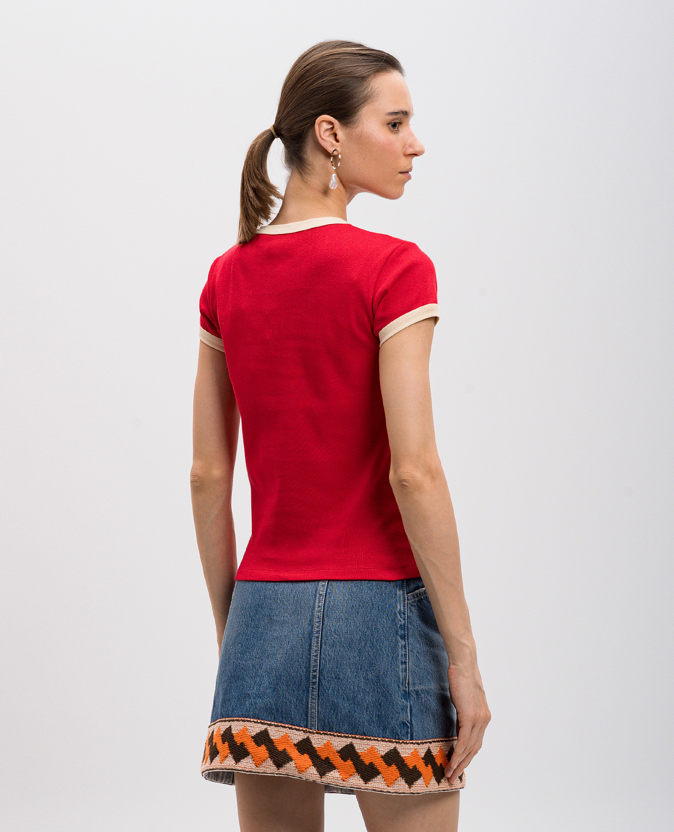 

Red T-shirt with Chez Valentino print Valentino