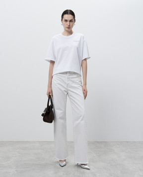 Philosophy di Lorenzo Serafini White T-shirt with logo print and inscription print A07040744