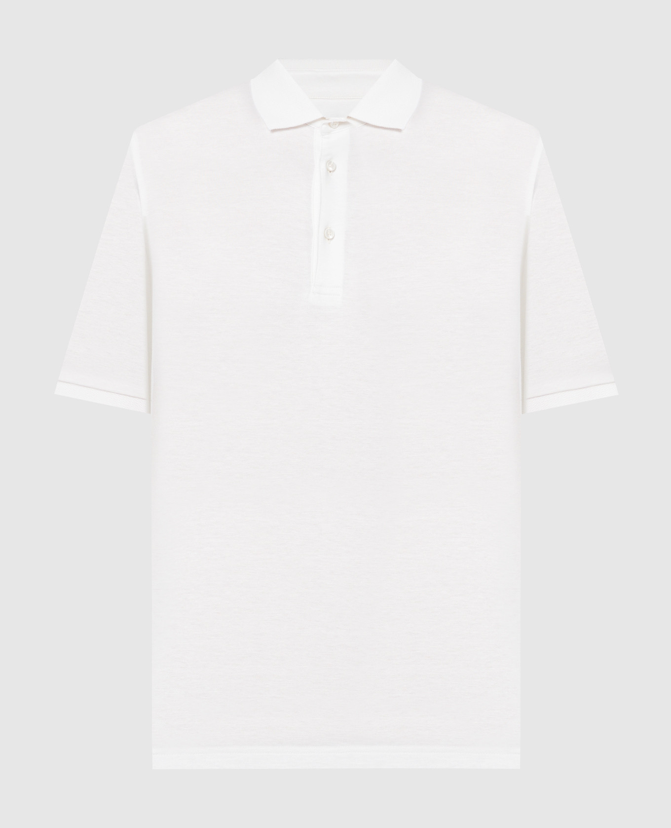 

White silk polo with logo patch CAPOBIANCO