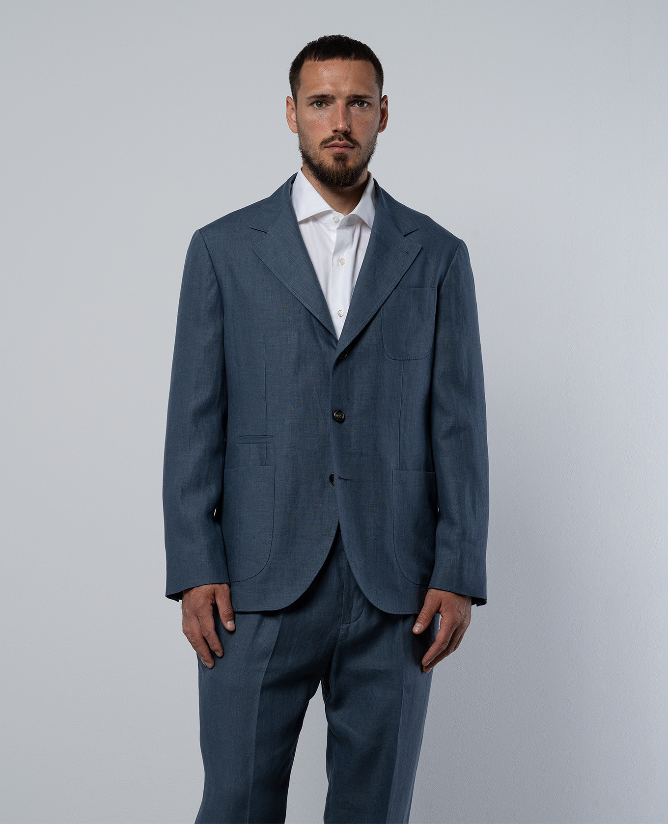Blue linen blazer Brunello Cucinelli 3