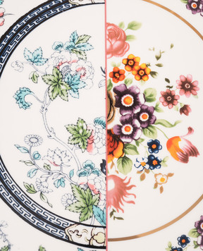SELETTI Dorotea white porcelain plate with print 09768