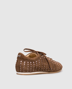 Mach&Mach Brown suede sneakers with crystals S103010SUE