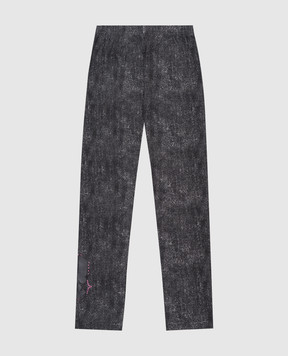 RiminiVeste Children's gray leggings with a patch 440