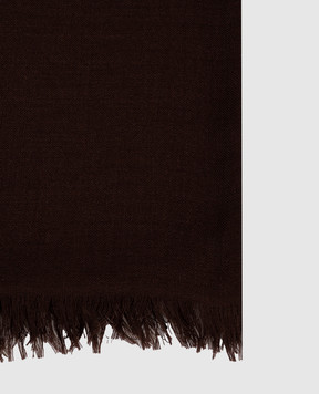 Brunello Cucinelli Brown cashmere and silk stole MSC924059