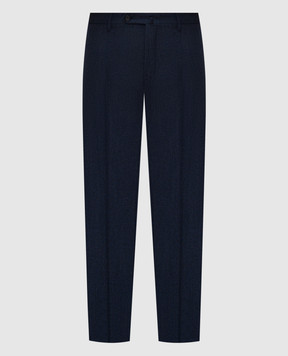 Incotex Blue trousers made of wool in a woven pattern 1T003510160