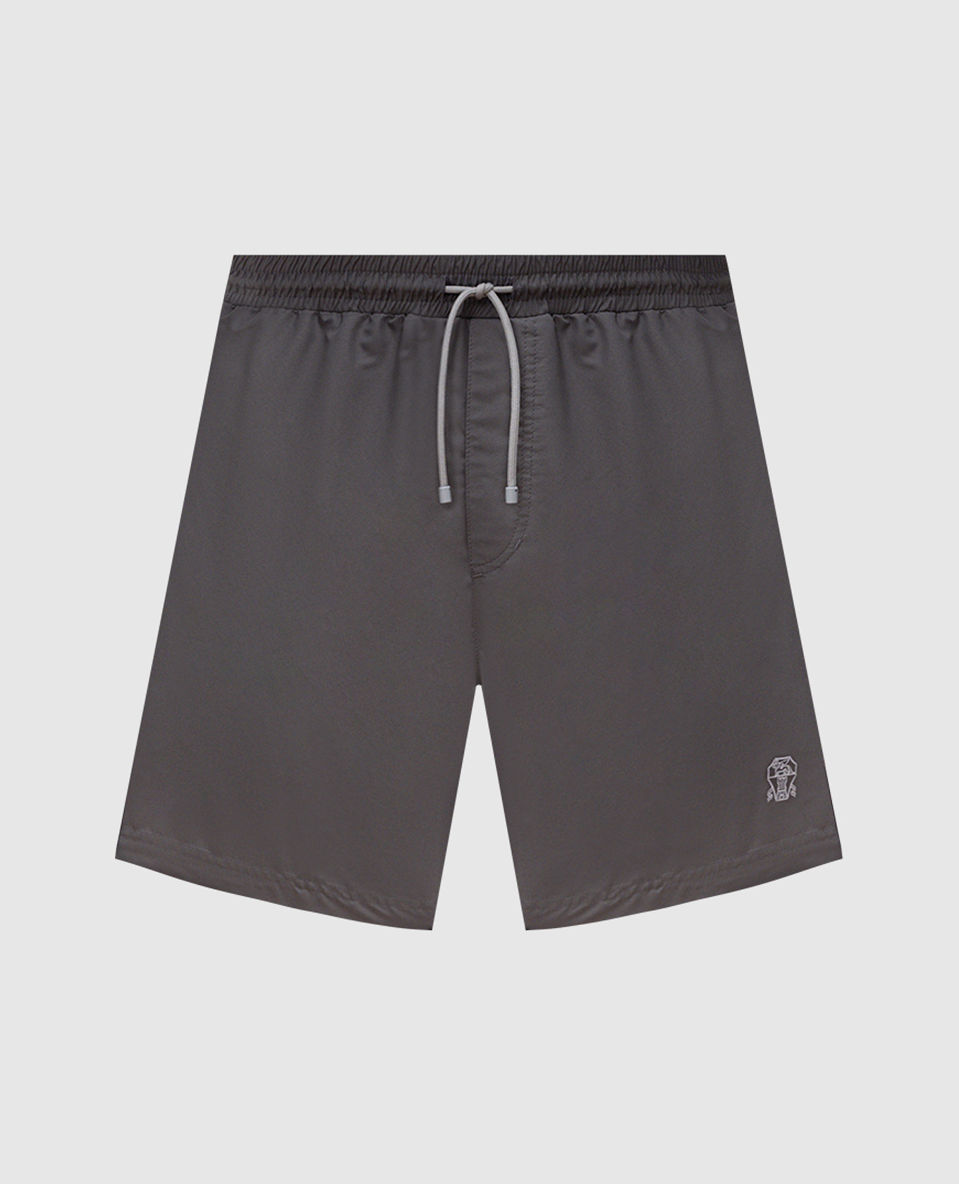 

Grey swim shorts with embroidered logo emblem Brunello Cucinelli