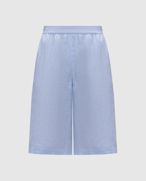 Agnona Blue linen Bermuda shorts T80703YU3039
