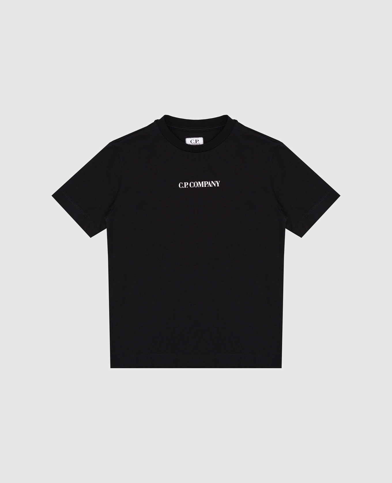 Children's black T-shirt with logo print