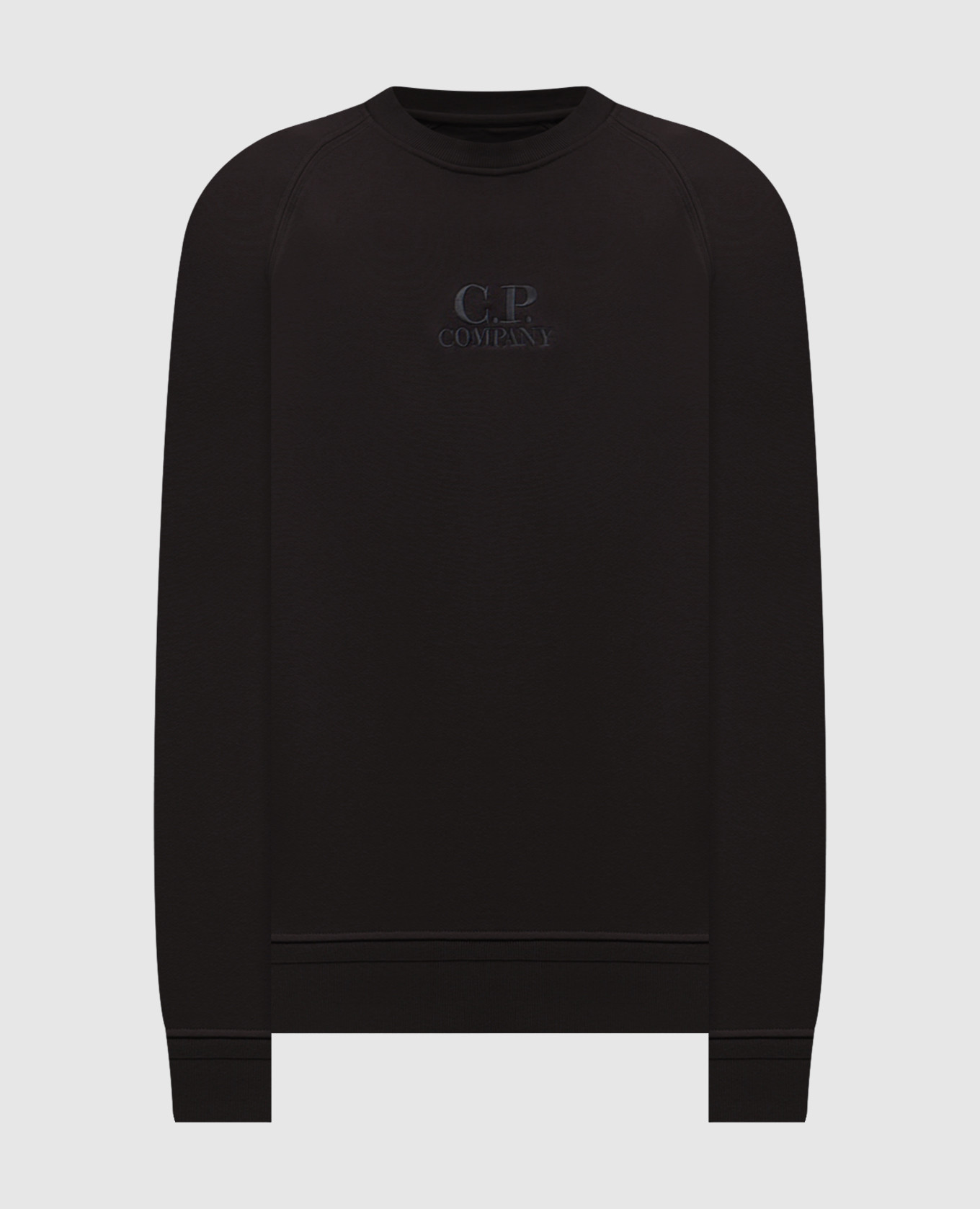 Black sweatshirt with logo embroidery C.P. Company