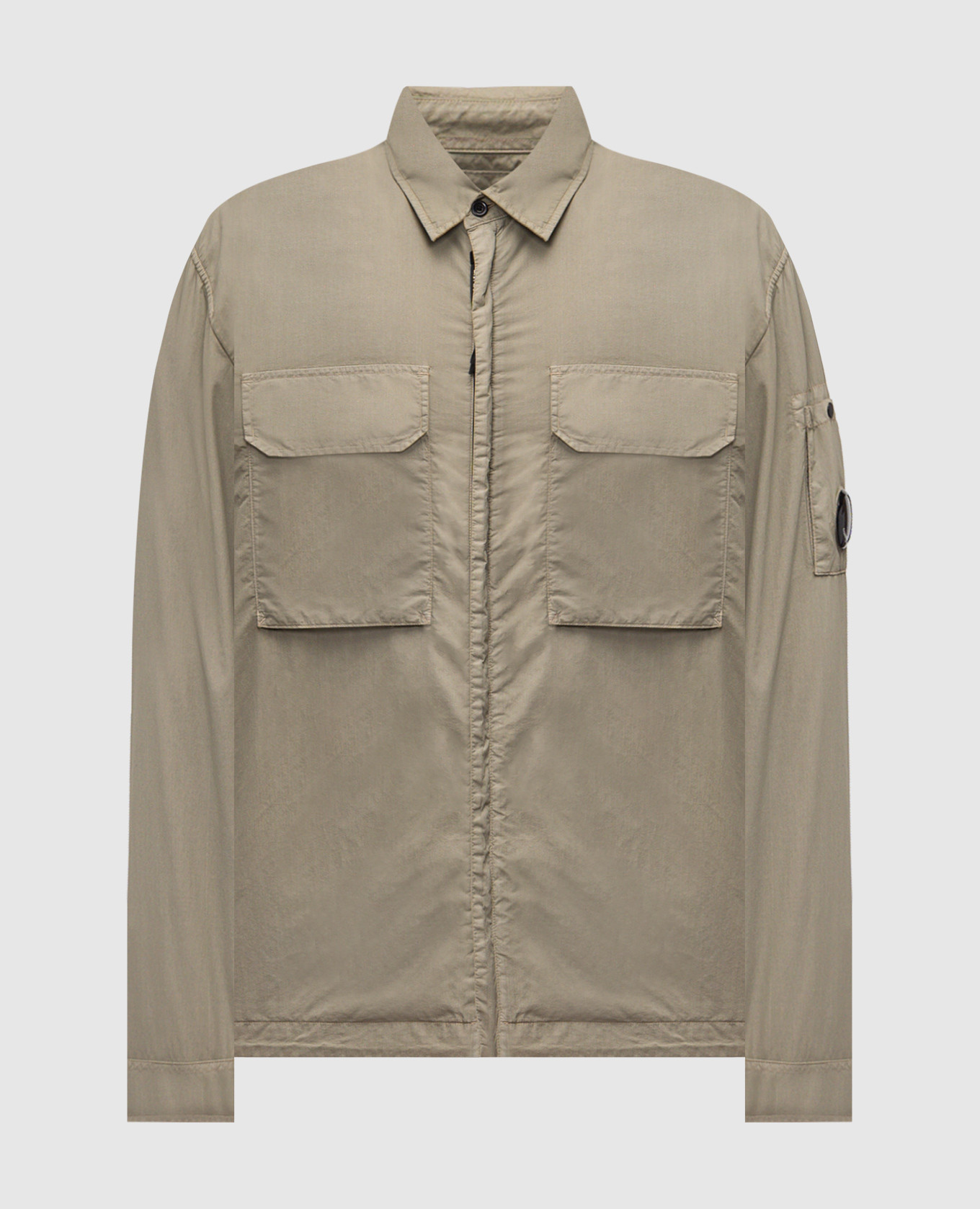

Khaki jacket with logo patch C.P. Company