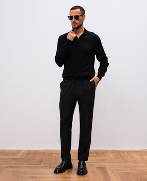 Sease Lasca black wool polo shirt WP032XG004