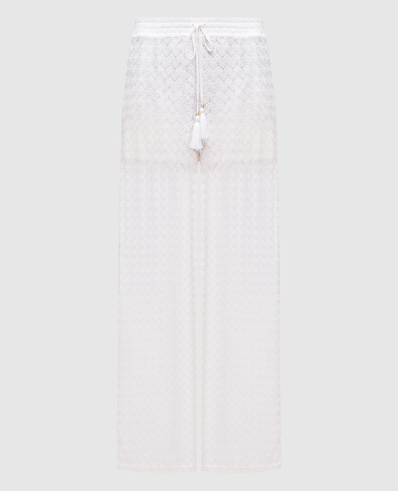 White pants with an openwork pattern