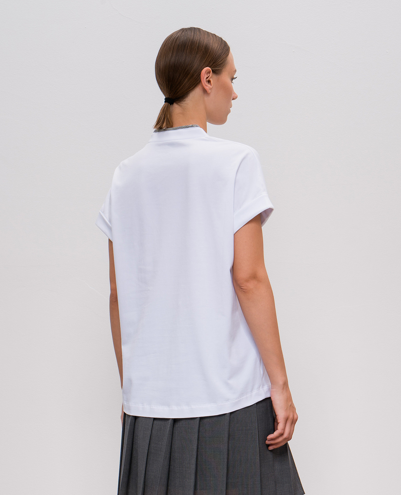 

White t-shirt with monil chain Brunello Cucinelli