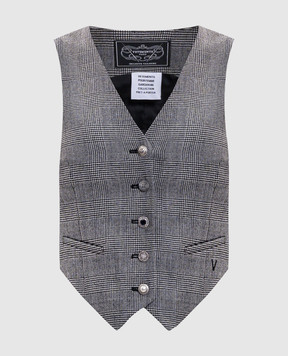 Vetements Gray checked wool vest WH76TG200GC