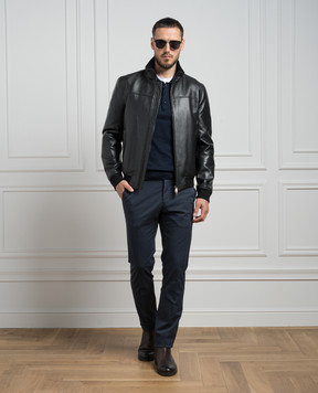 Cashmere&Whiskey Blue polo shirt with silk and cashmere FS06