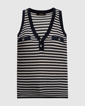 Twinset Blue striped top with lurex 251AP3021