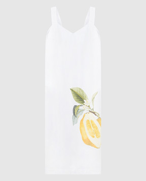 Max Mara Sportmax White SESIA dress in Lemon print SESIA