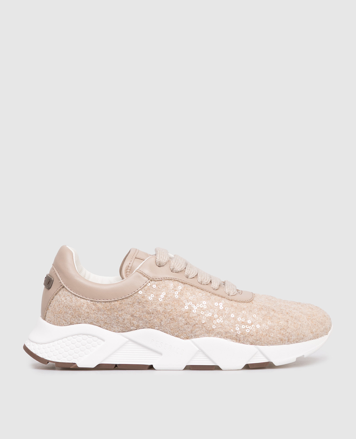 Beige sneakers with sequins Peserico