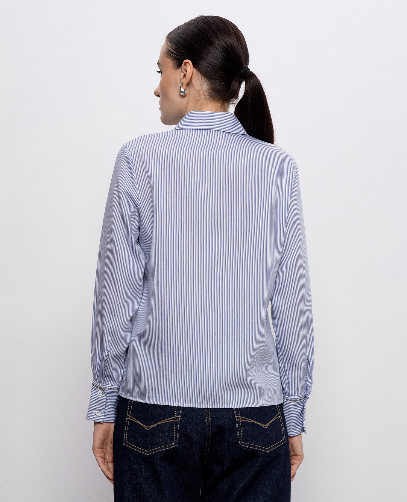 

Striped shirt with monil chain Peserico, White