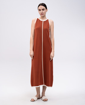 Enrico Mandelli Orange midi dress with fringe 1KD27A5667