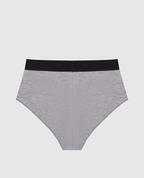 Tom Ford Gray melange high rise briefs with logo print KNJ008JEX011