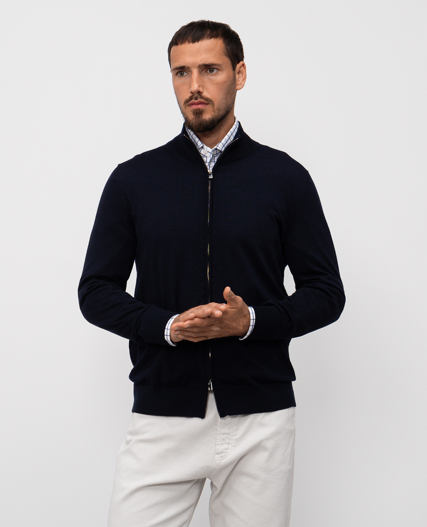 

Blue wool cardigan ISAIA