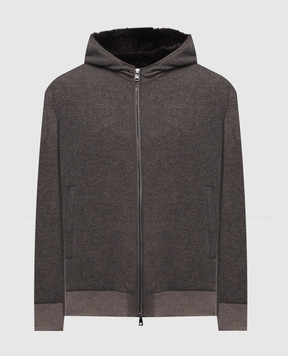 Cashmere&Whiskey Brown wool and cashmere jacket 832394N025099