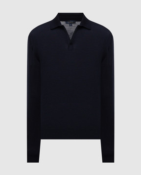 Sease Blue wool polo shirt WP032XG004