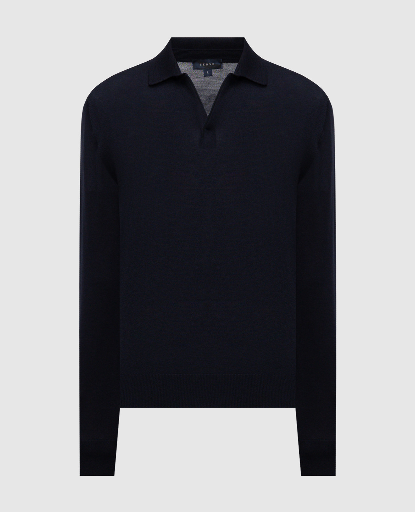 Blue wool polo shirt