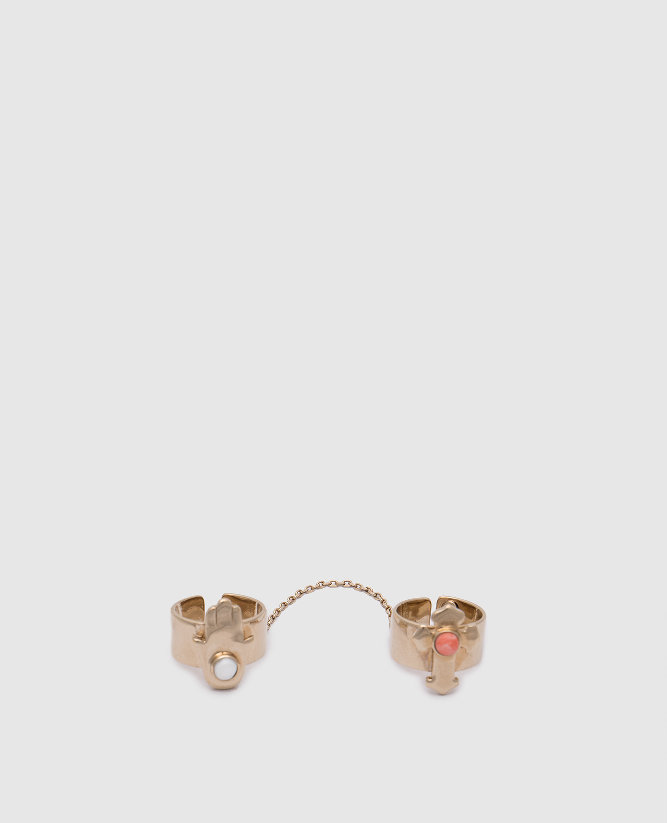 

Double ring with chain Roberto Cavalli, Golden