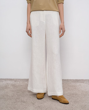 Solotre White linen pants M1D0033