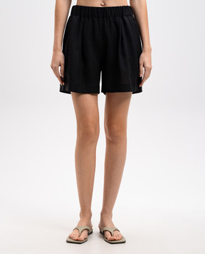 Asceno Black Zurich linen shorts B027F06C01