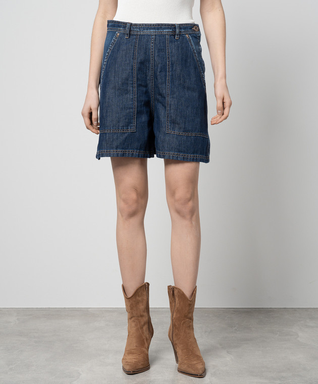 ショートパンツ WEEKEND MAX MARA BERMUDA BLUE IN COTTON AND LINEN Cotton and linen Bermuda shorts, navy | Weekend Max Mara