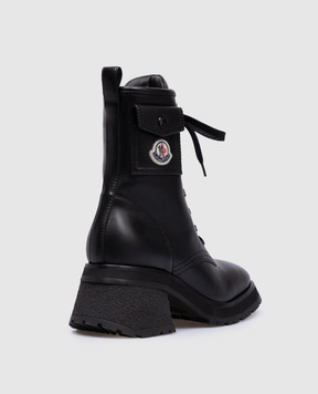 Moncler Gigi Logo Black Leather Chelsea Boots J209B4F00120M4334