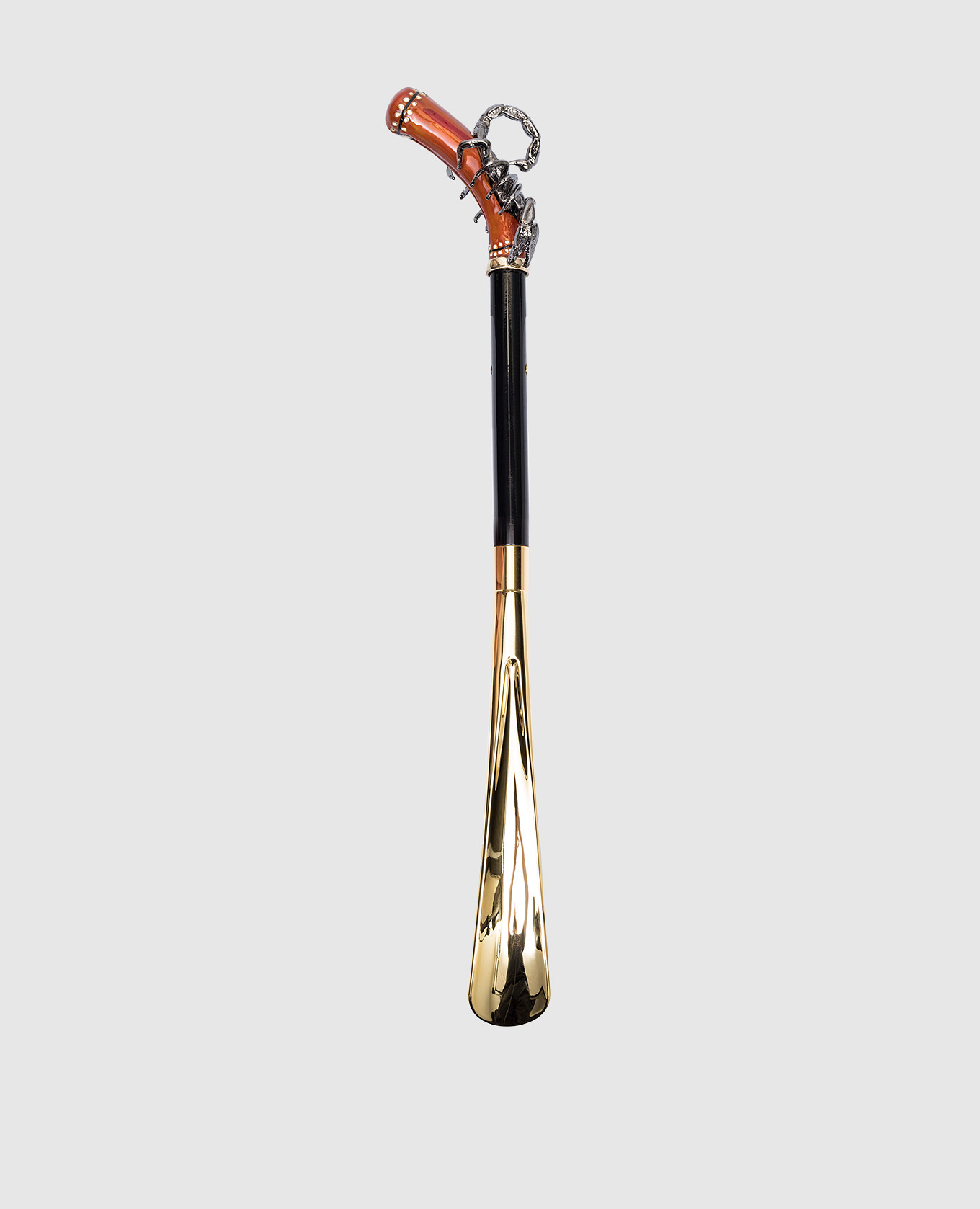 

Black shoehorn with a metal element in the form of a scorpion with Swarovski crystals Pasotti