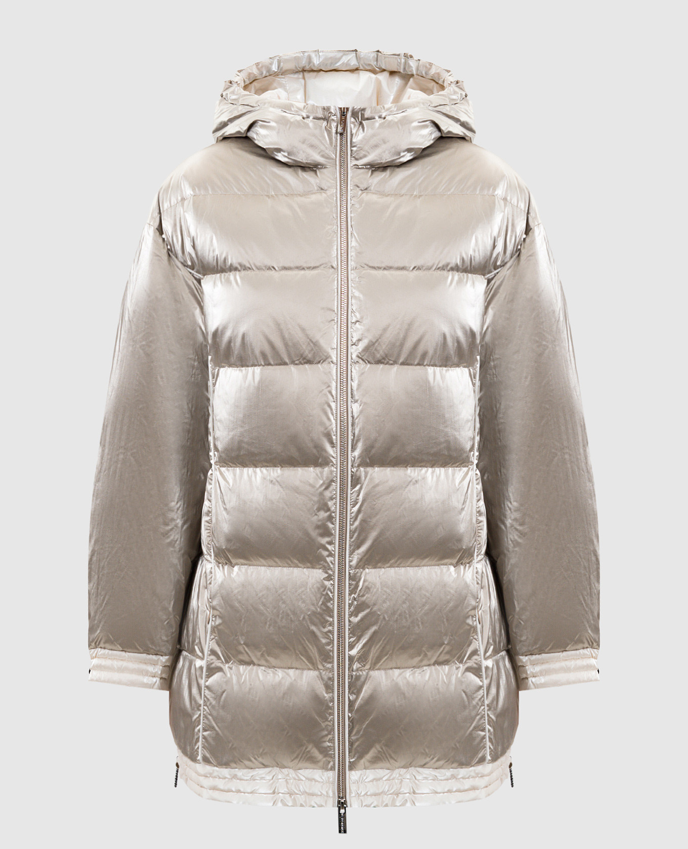 

Beige down jacket with logo patch Be Florence