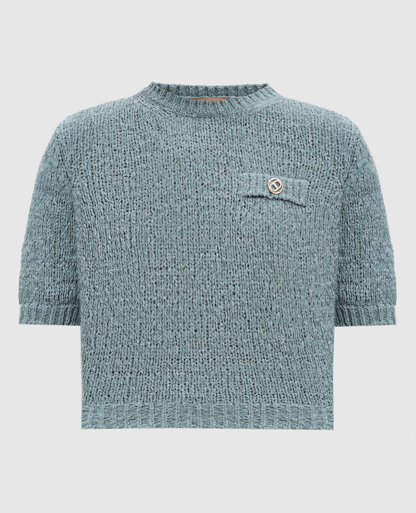 Blue jumper with logo emblem Twinset