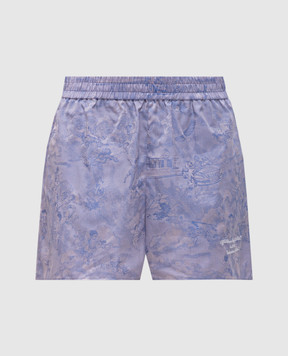 Off-White Purple shorts with a fresco pattern OWCB05DS25FAB002