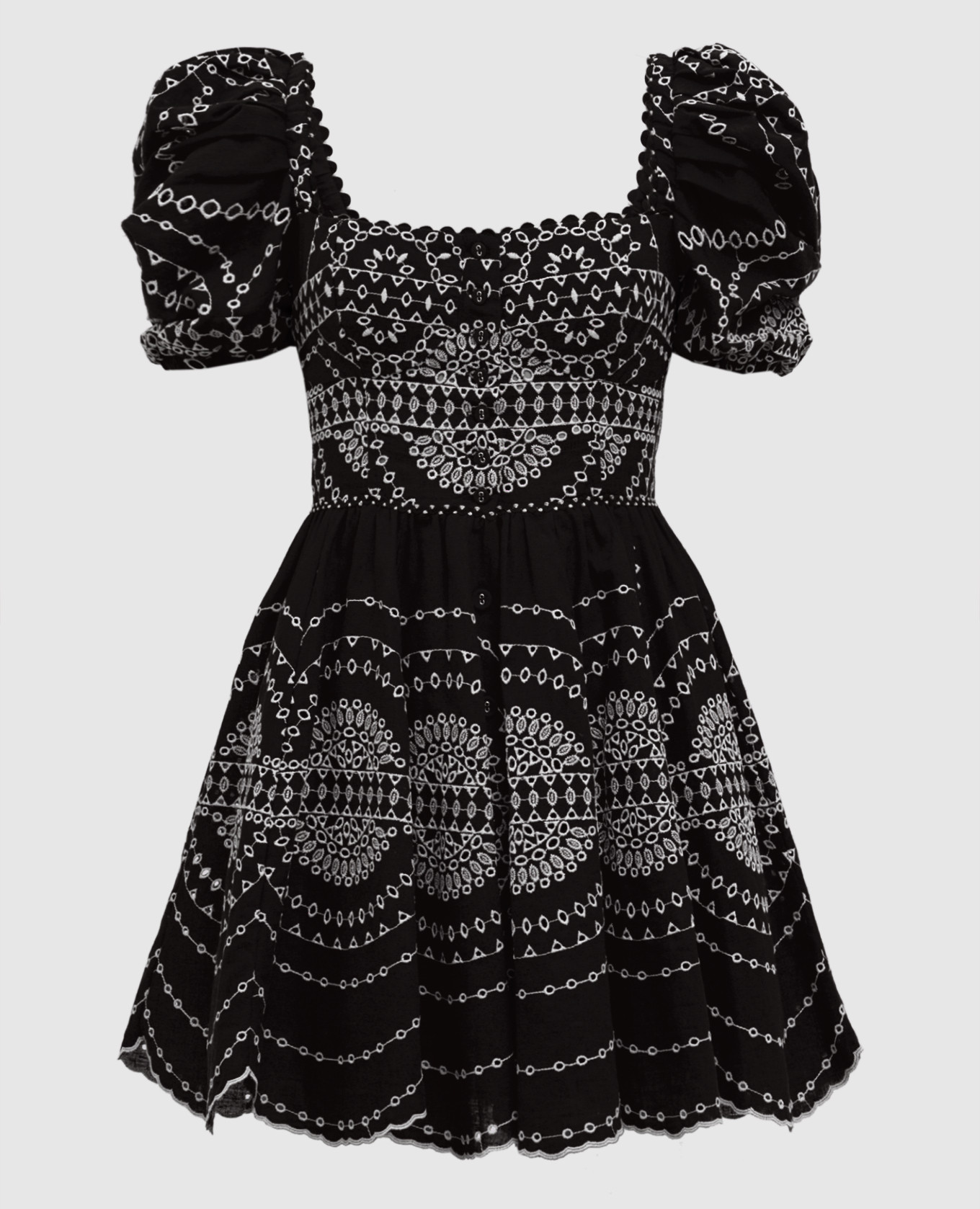 

Aliza black linen dress with embroidery Charo Ruiz