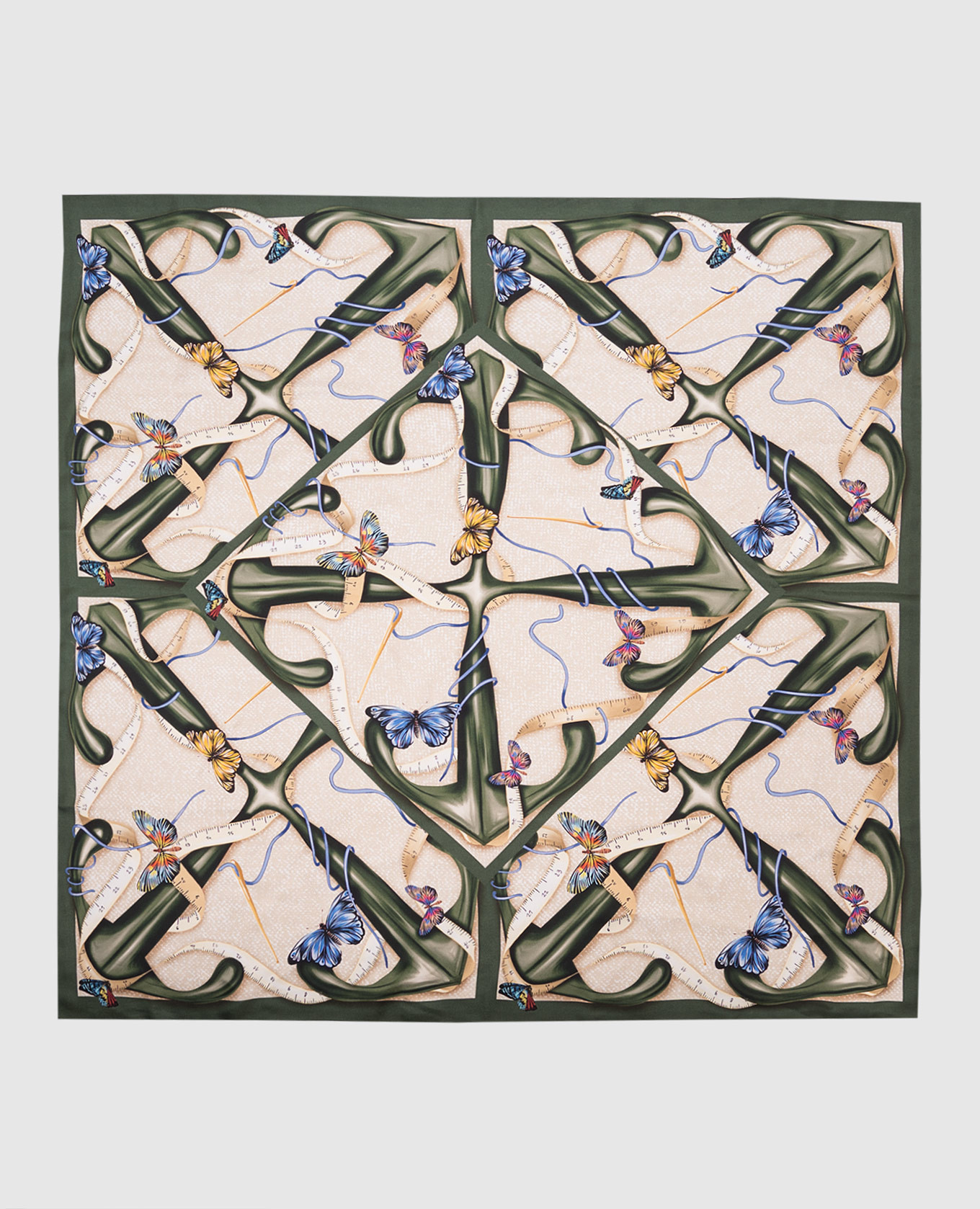 

Beige silk scarf Butterfly Arrow Off-White