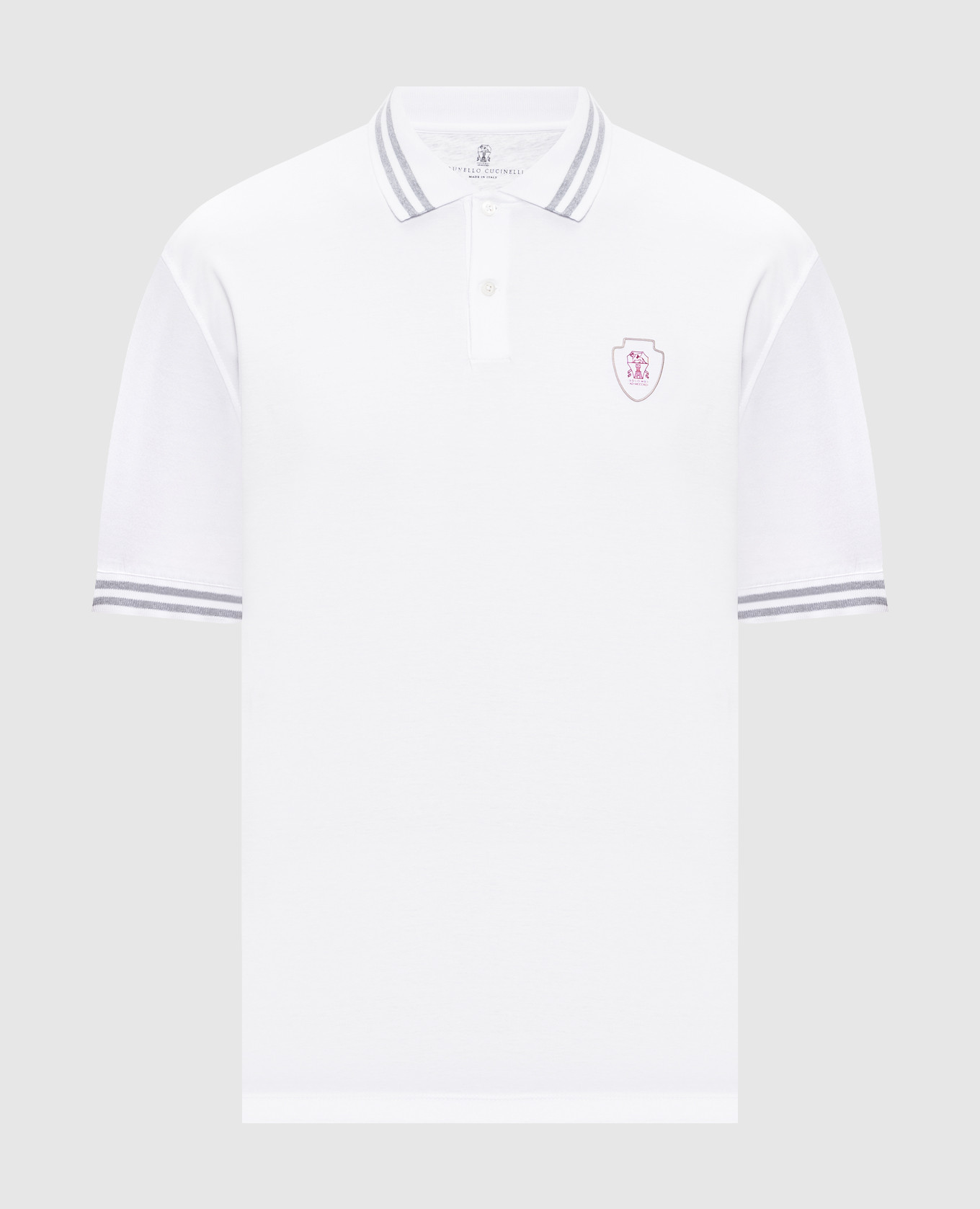 

White polo shirt with logo print Brunello Cucinelli
