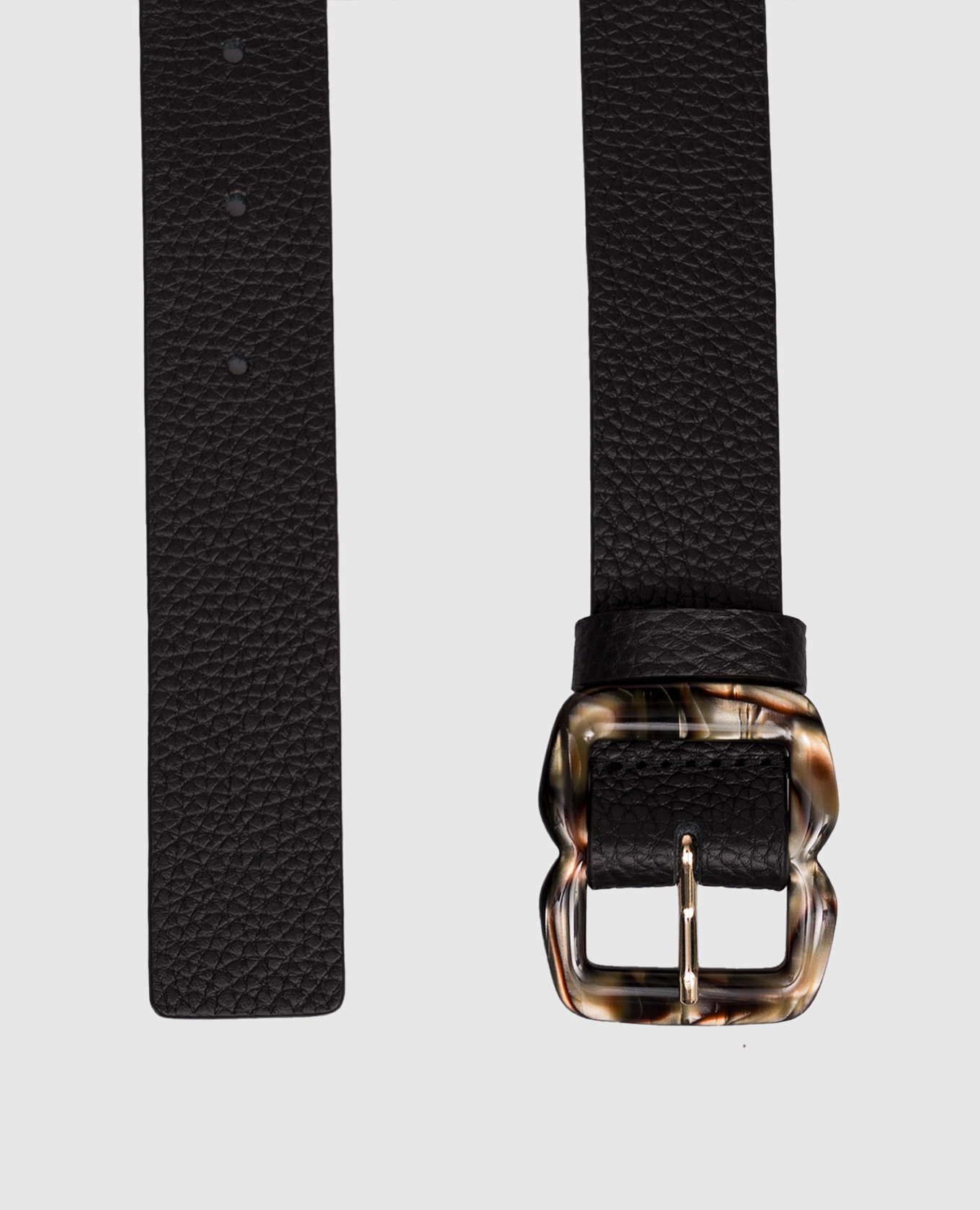 

Maya black leather belt Momoni